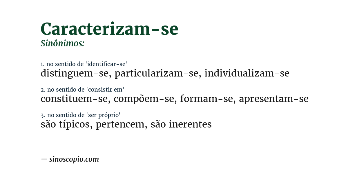 Sinônimo de caracterizam-se
