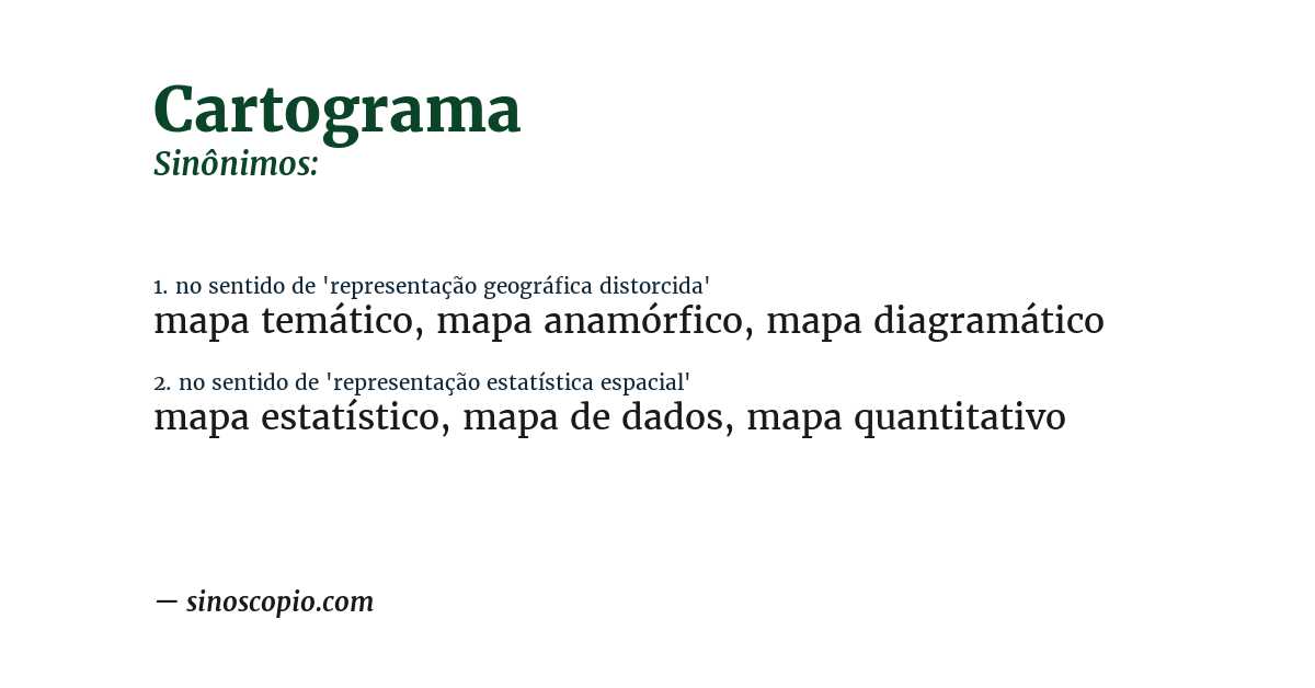Sinônimo de cartograma