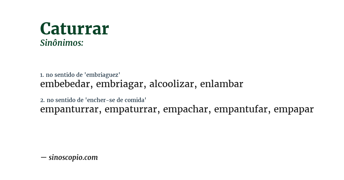 Sinônimo de caturrar