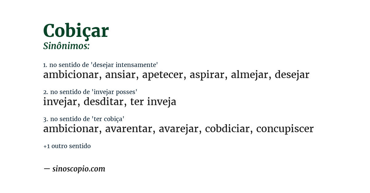 Sinônimo de cobiçar