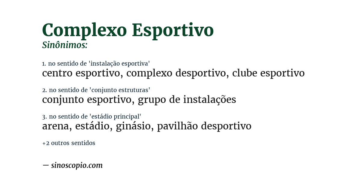 Sinônimo de complexo esportivo