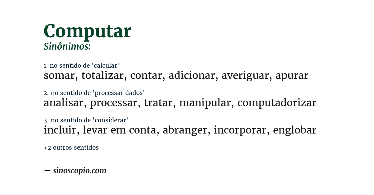 Sinônimo de computar