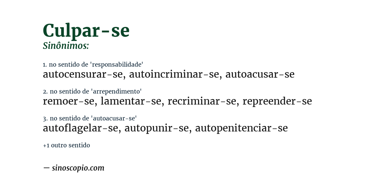 Sinônimo de culpar-se