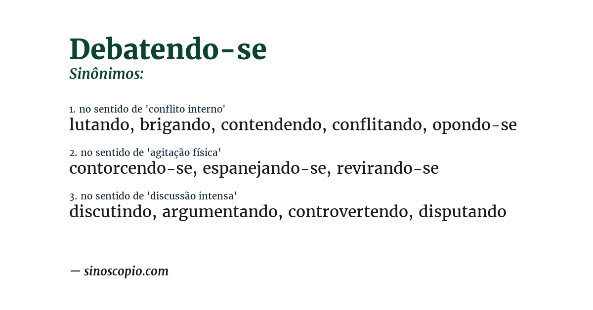 Sinônimo de debatendo-se