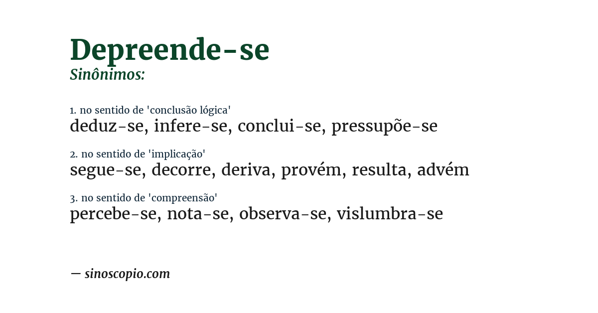 Sinônimo de depreende-se