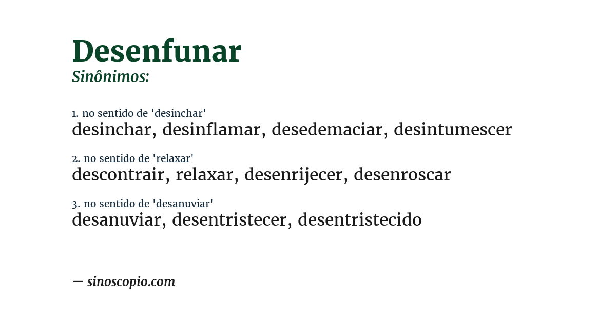 Sinônimo de desenfunar