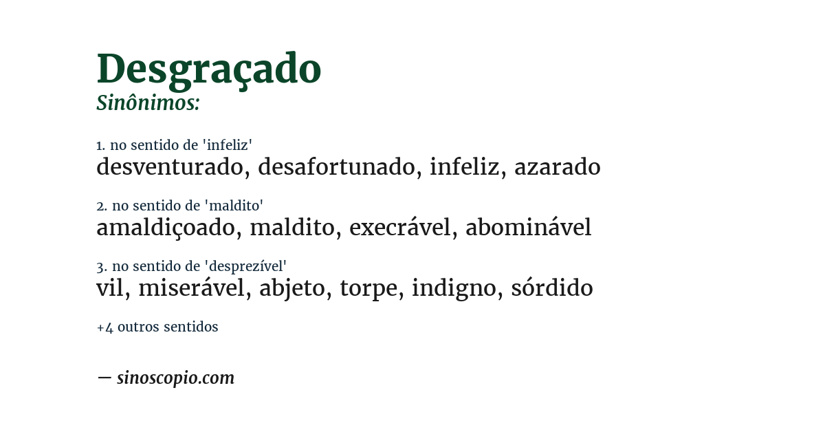 Sinônimo de desgraçado
