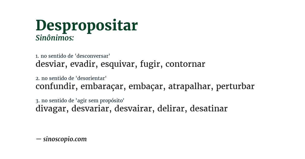 Sinônimo de despropositar