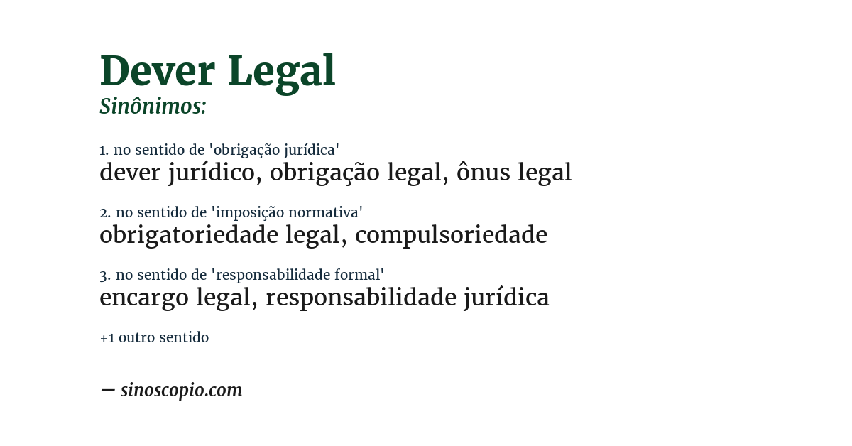 Sinônimo de dever legal