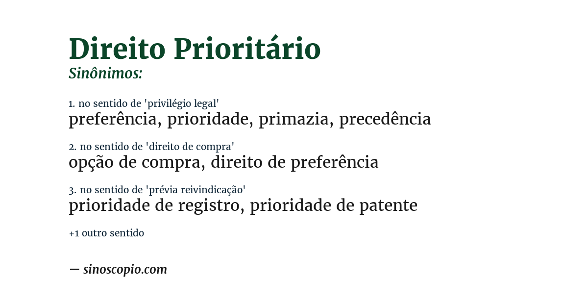 Sinônimo de direito prioritário