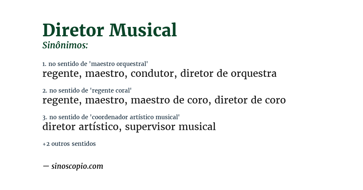 Sinônimo de diretor musical