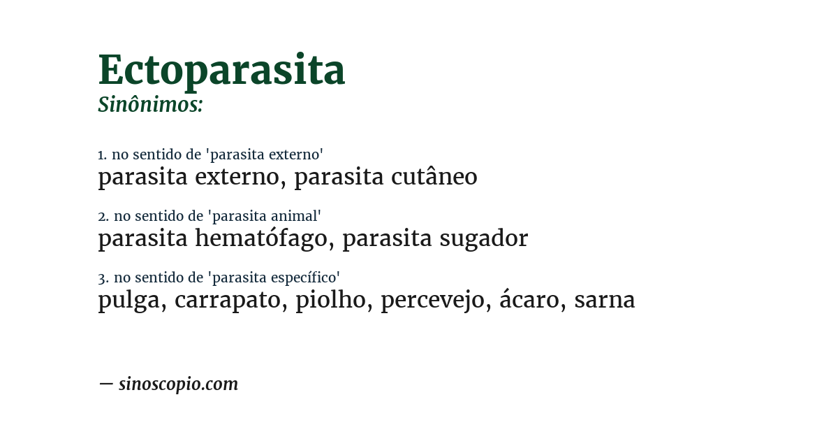 Sinônimo de ectoparasita