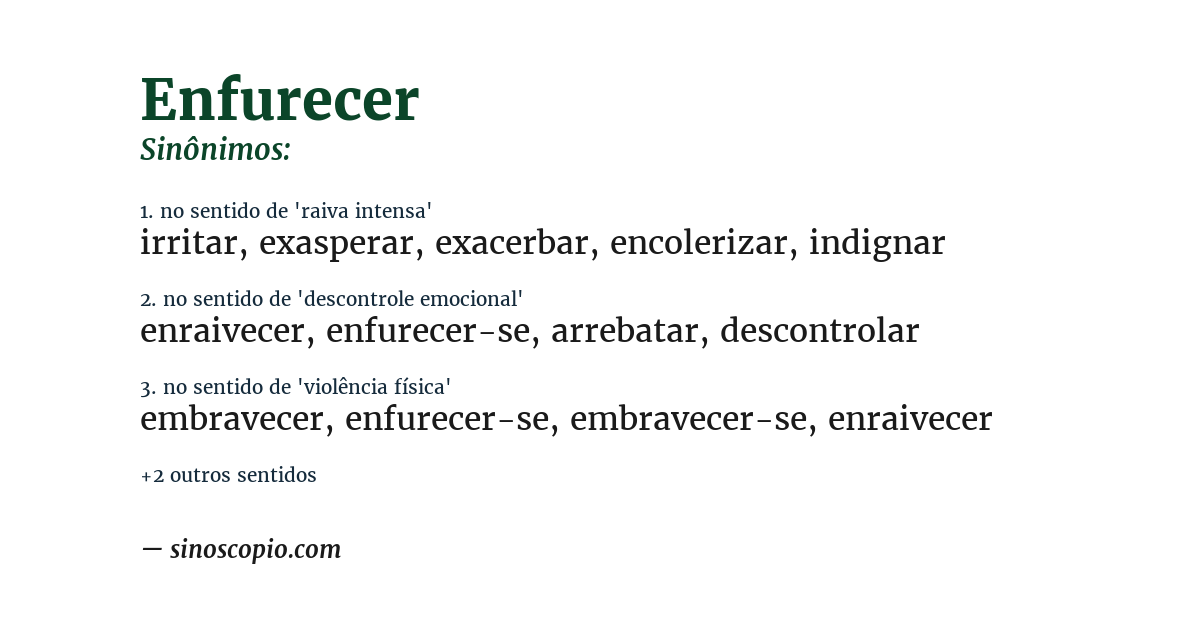 Sinônimo de enfurecer