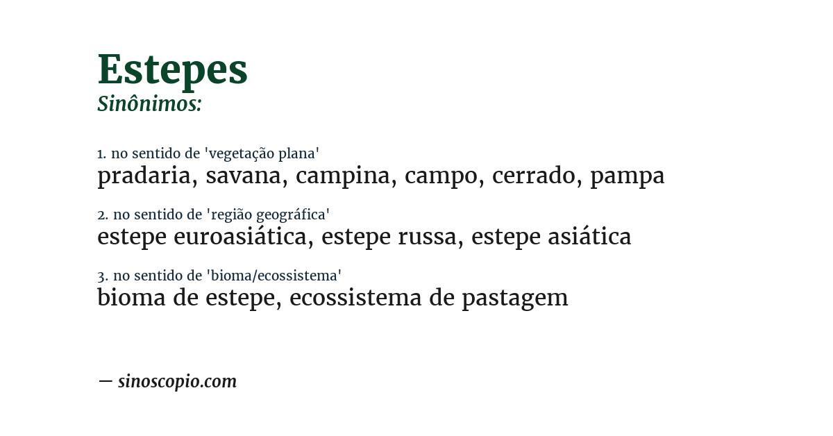 Sinônimo de estepes