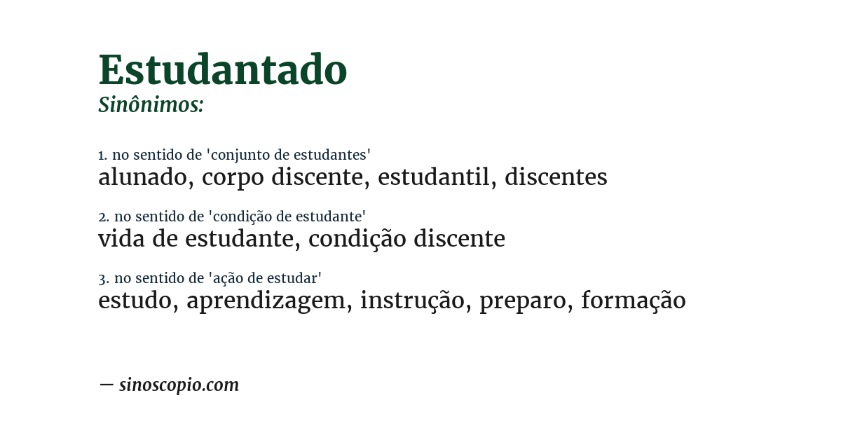 Sinônimo de estudantado