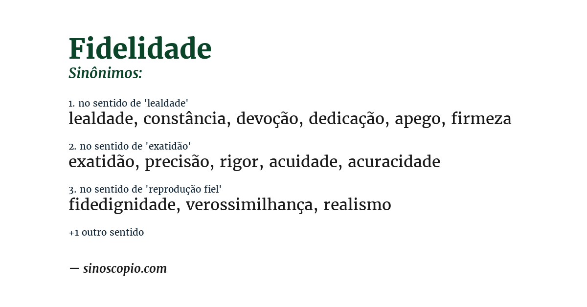 Sinônimo de fidelidade