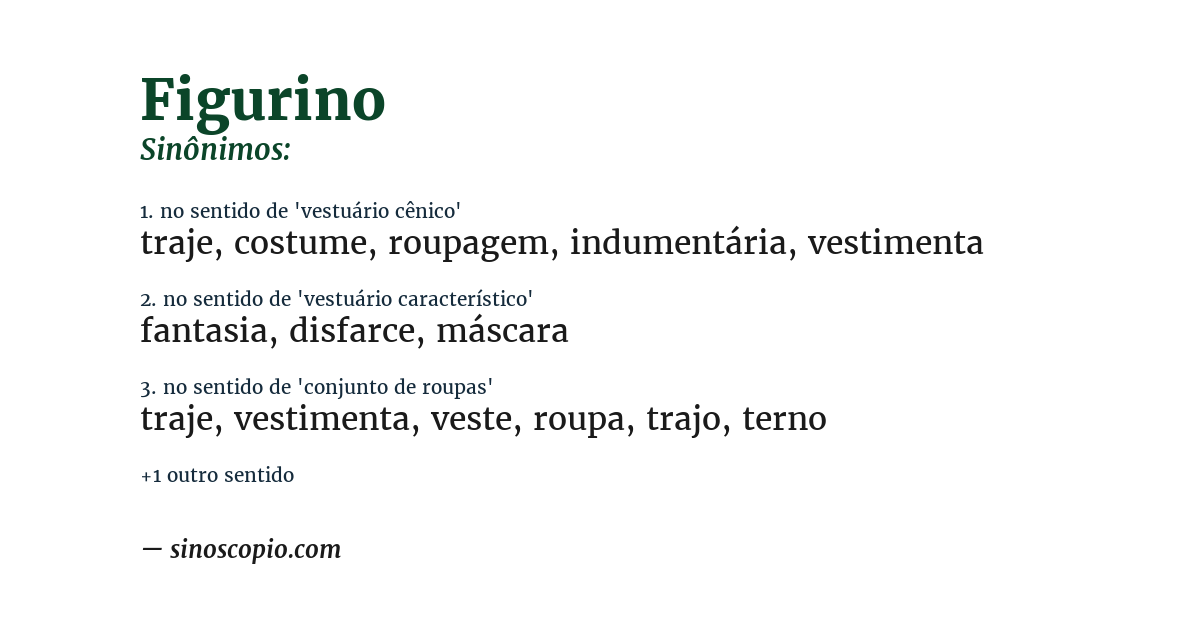 Sinônimo de figurino