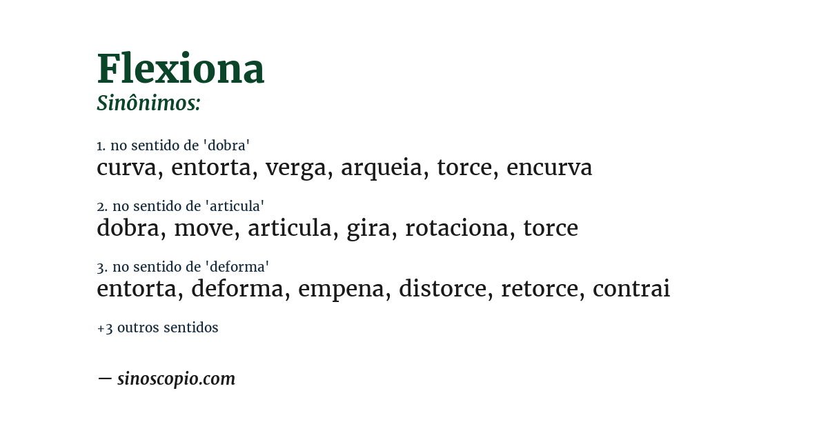 Sinônimo de flexiona