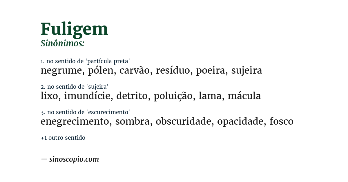 Sinônimo de fuligem