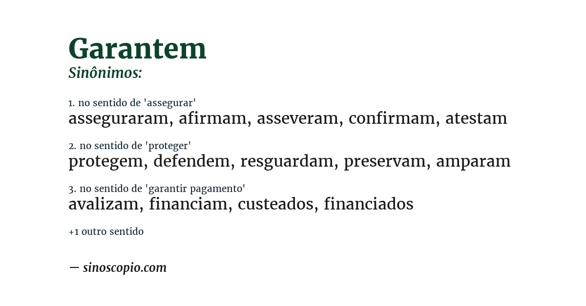 Sinônimo de garantem