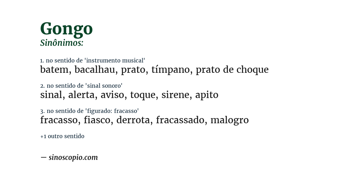 Sinônimo de gongo
