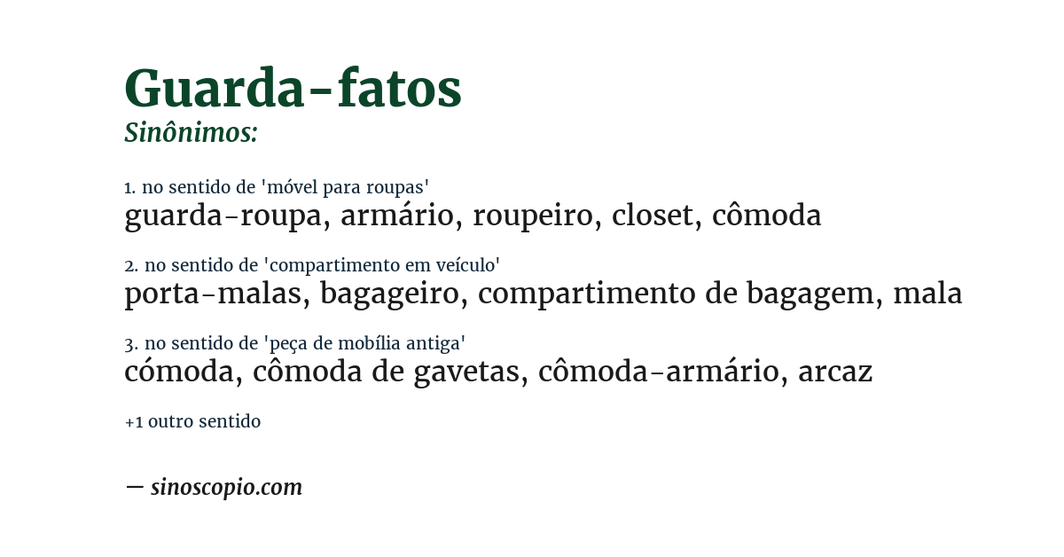 Sinônimo de guarda-fatos
