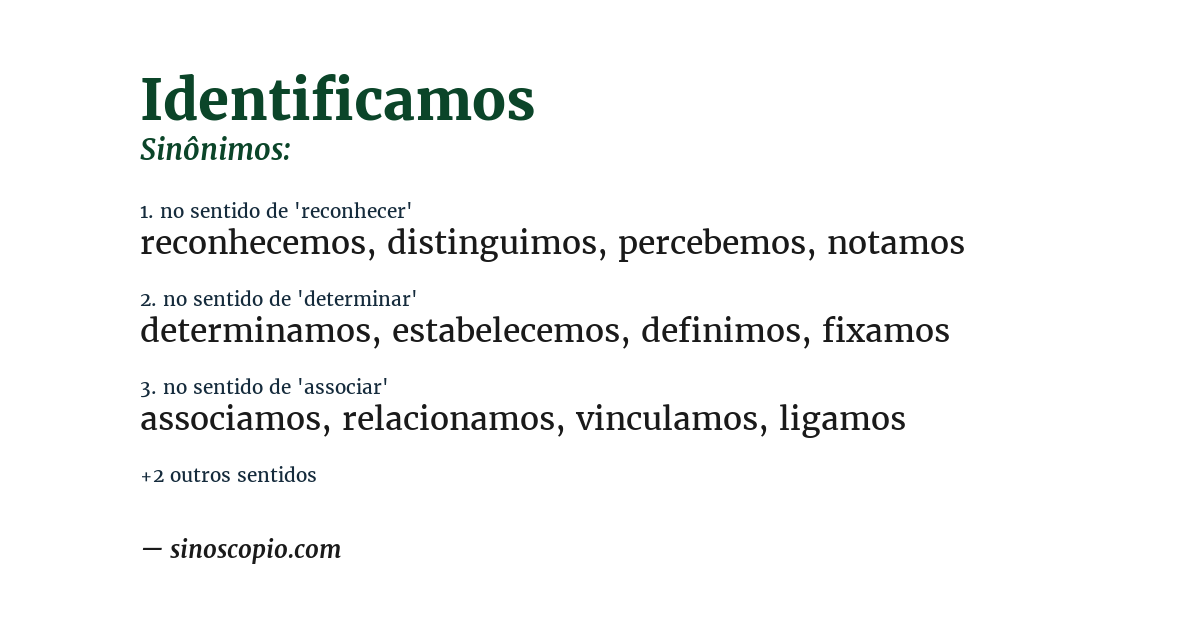 Sinônimo de identificamos