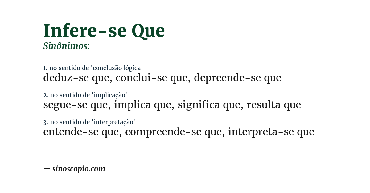 Sinônimo de infere-se que