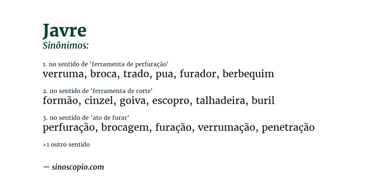 Sinônimo de javre