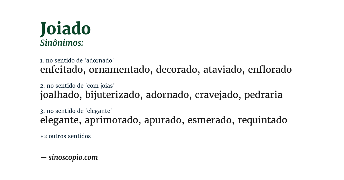 Sinônimo de joiado