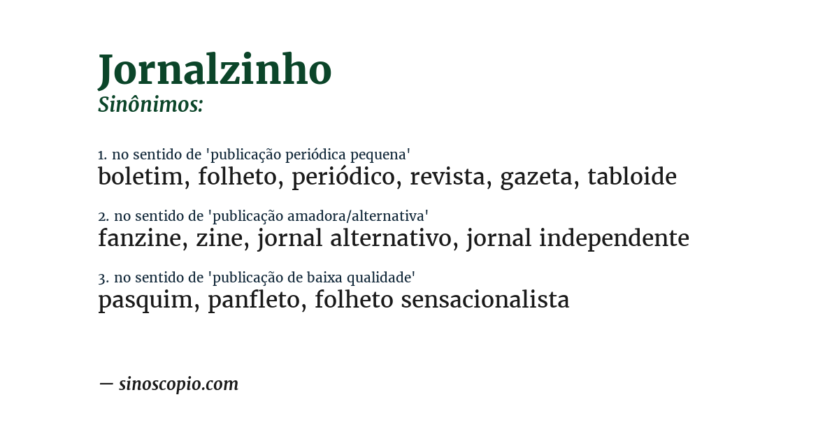 Sinônimo de jornalzinho
