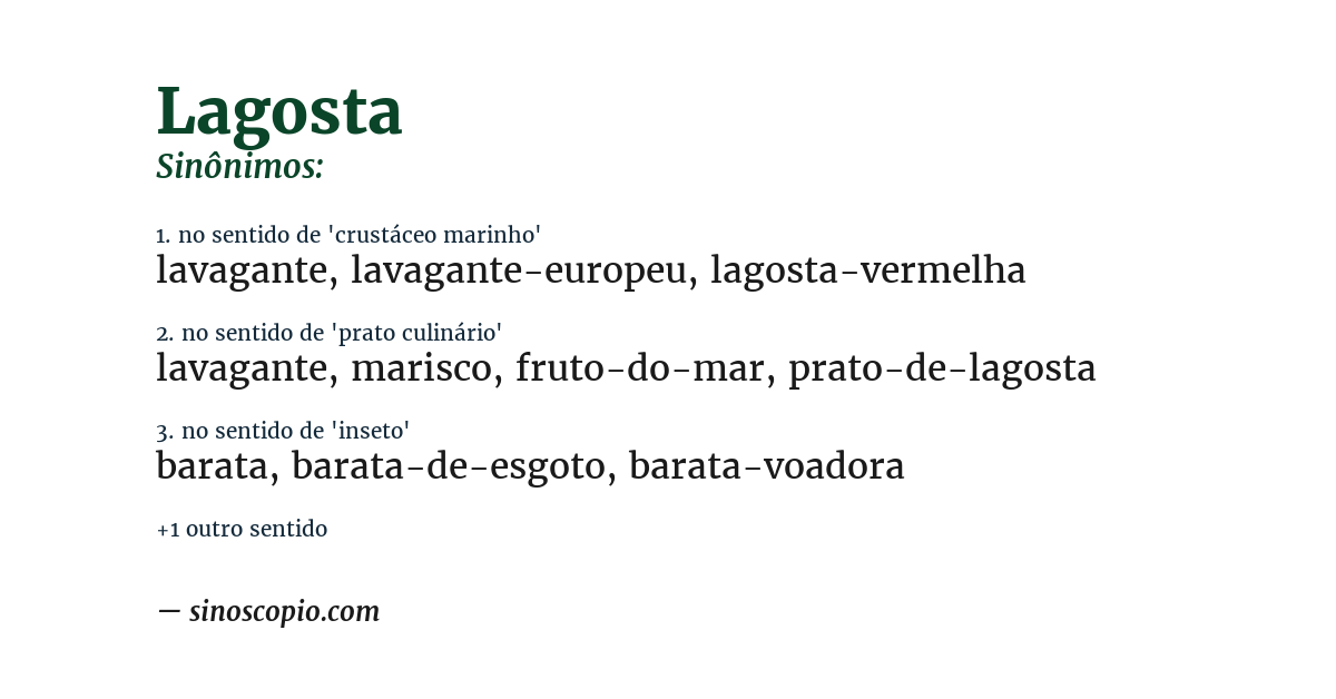 Sinônimo de lagosta