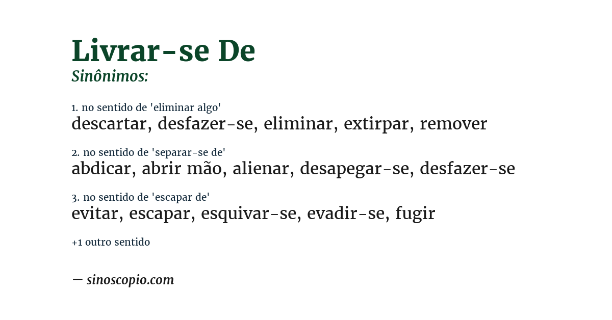 Sinônimo de livrar-se de