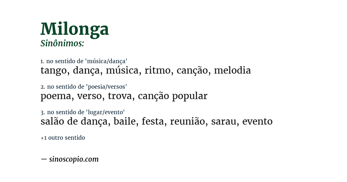 Sinônimo de milonga