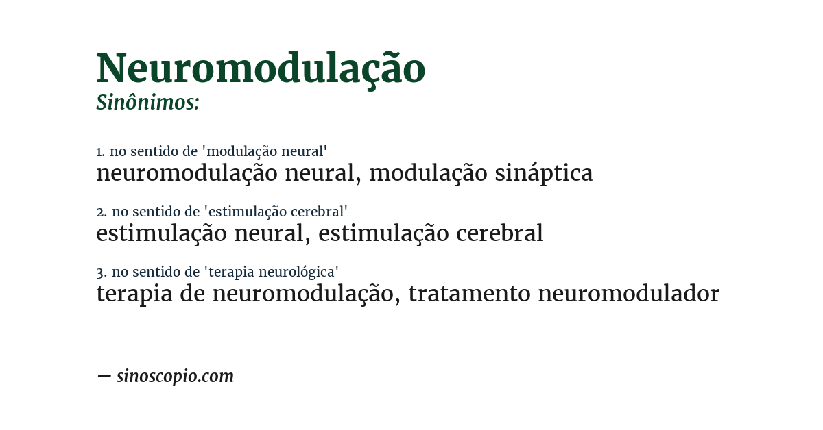 Sinônimo de neuromodulação