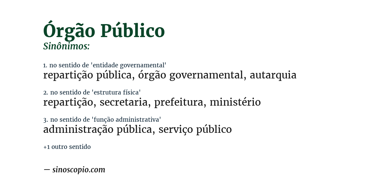 Sinônimo de órgão público