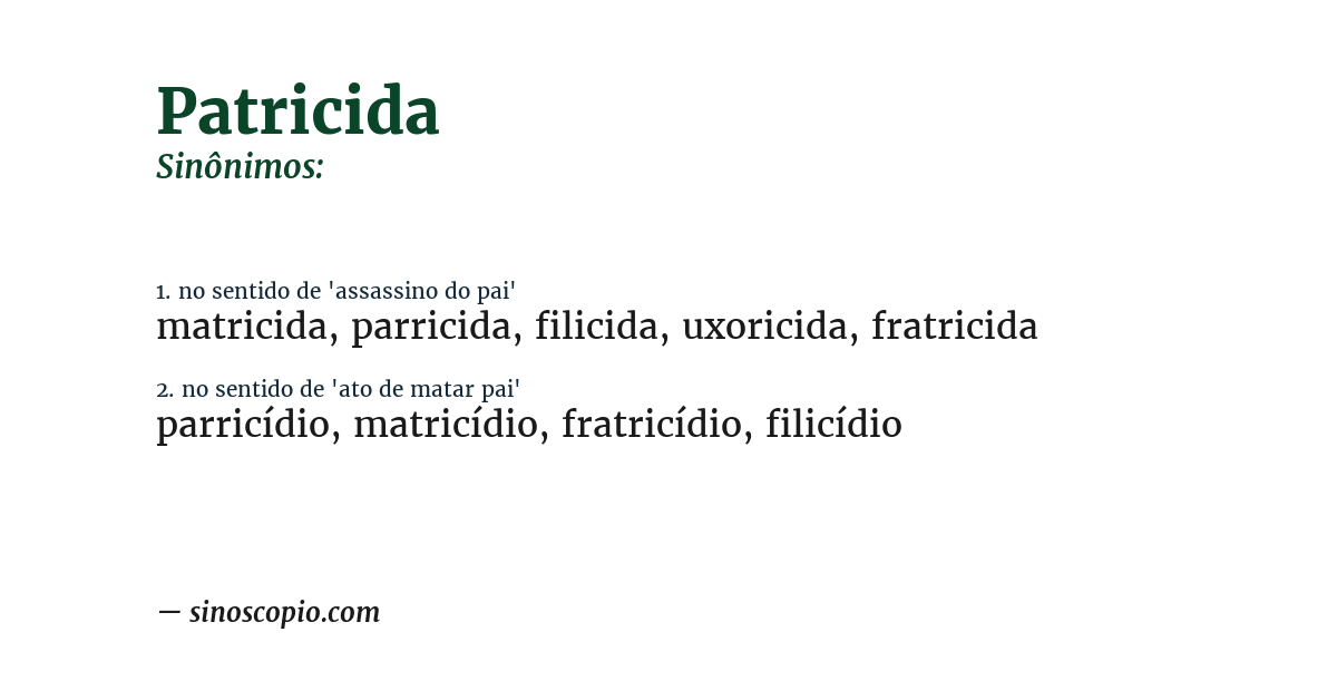 Sinônimo de patricida