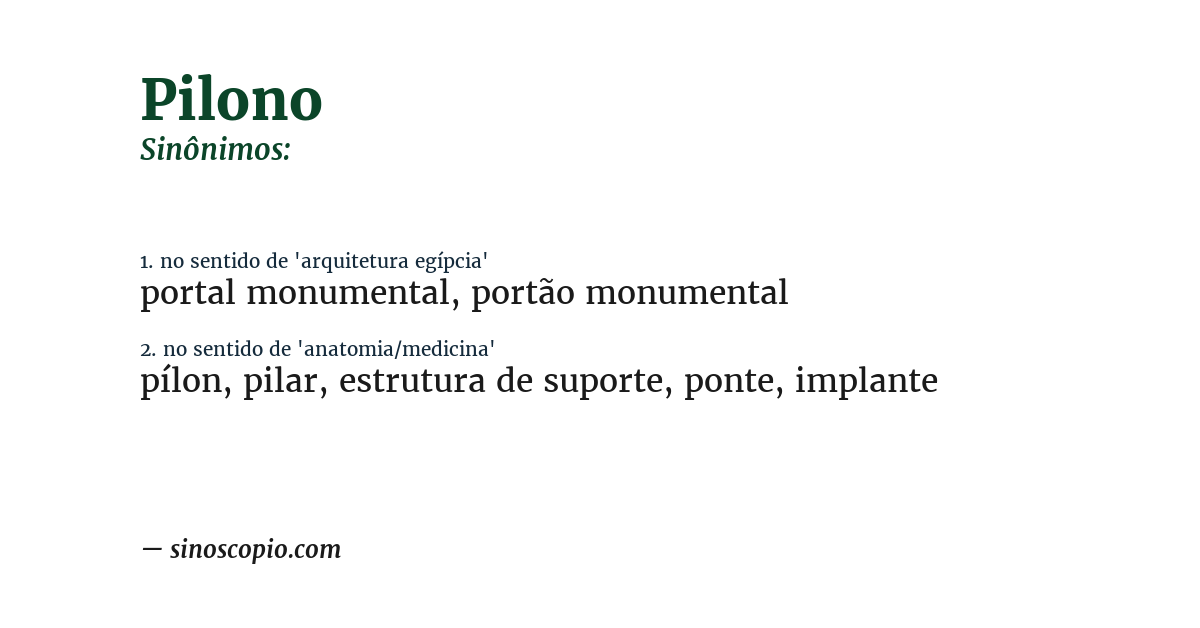 Sinônimo de pilono