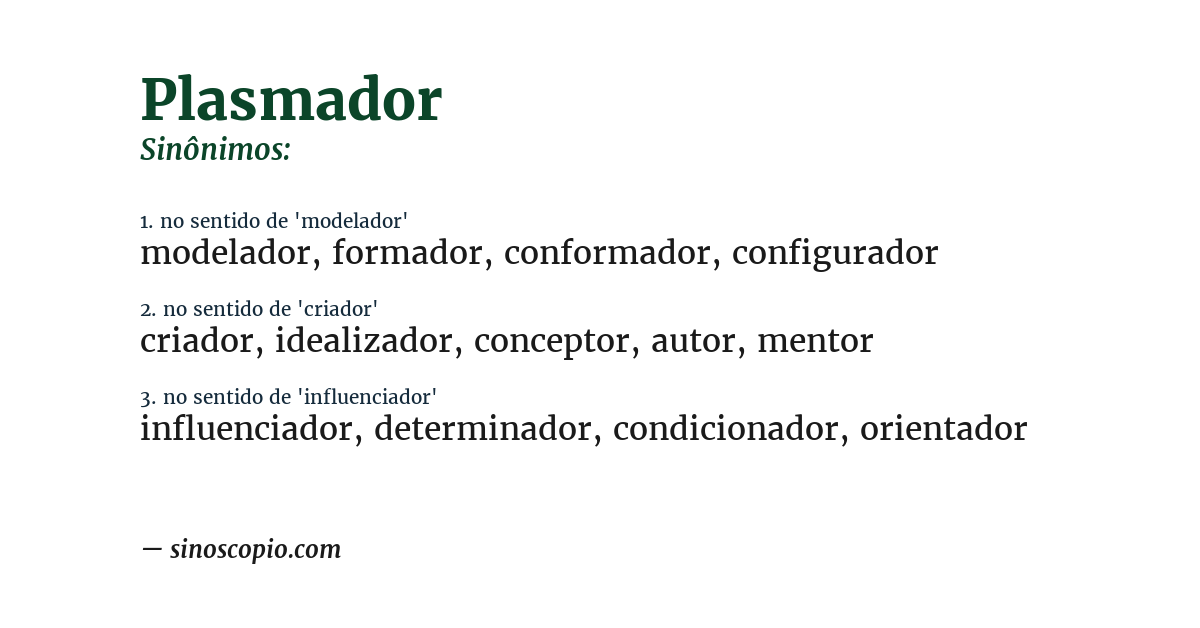 Sinônimo de plasmador