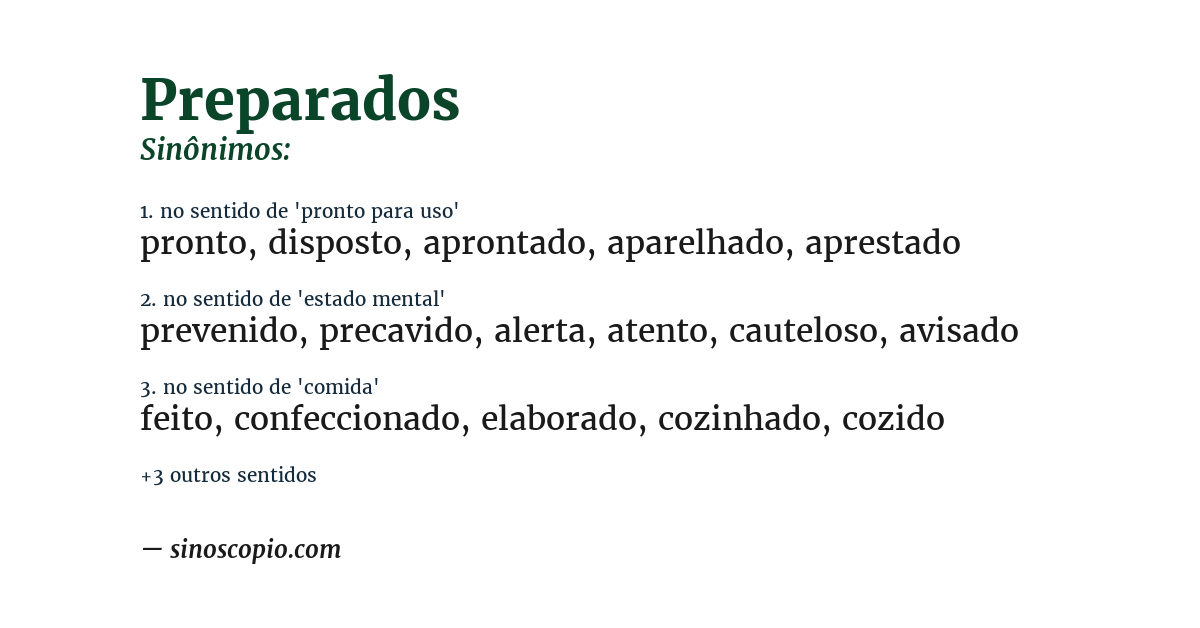 Sinônimo de preparados