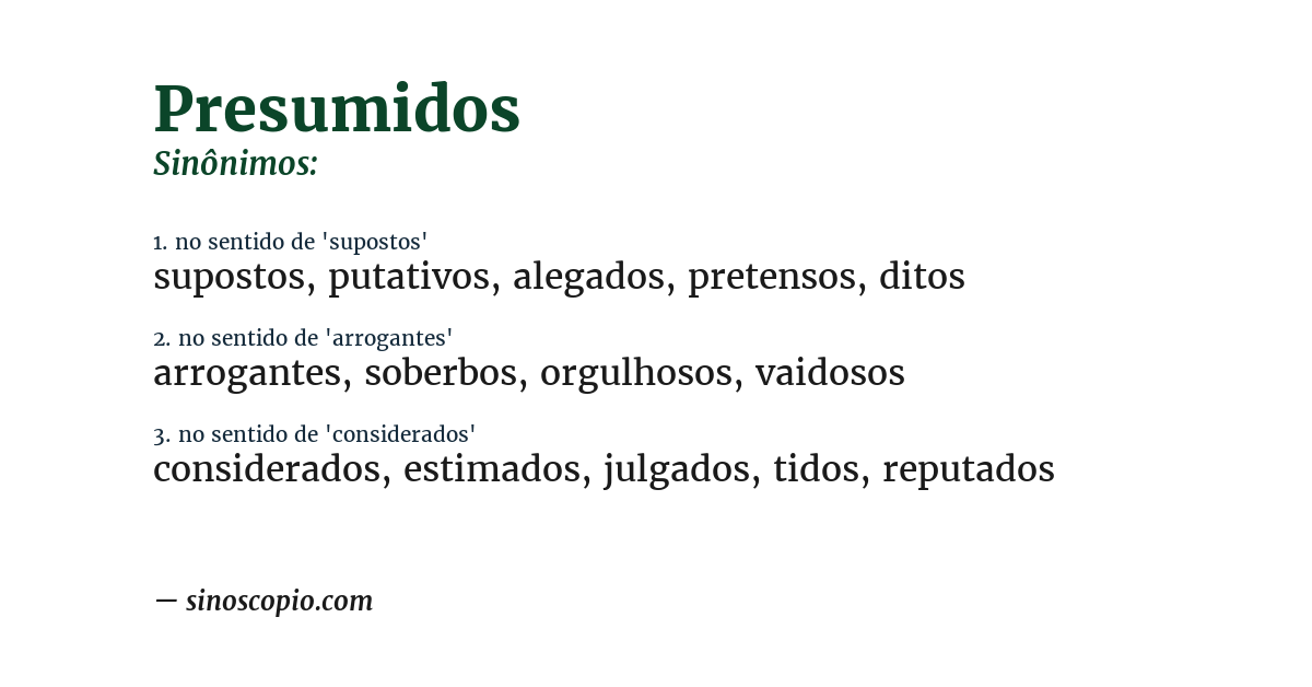 Sinônimo de presumidos