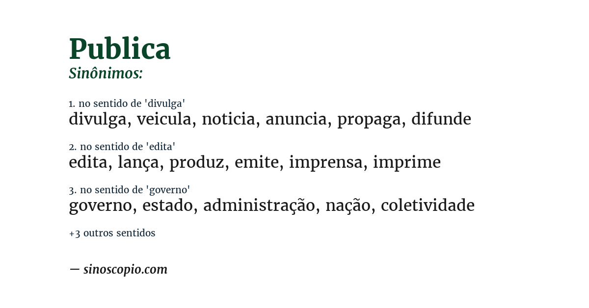Sinônimo de publica