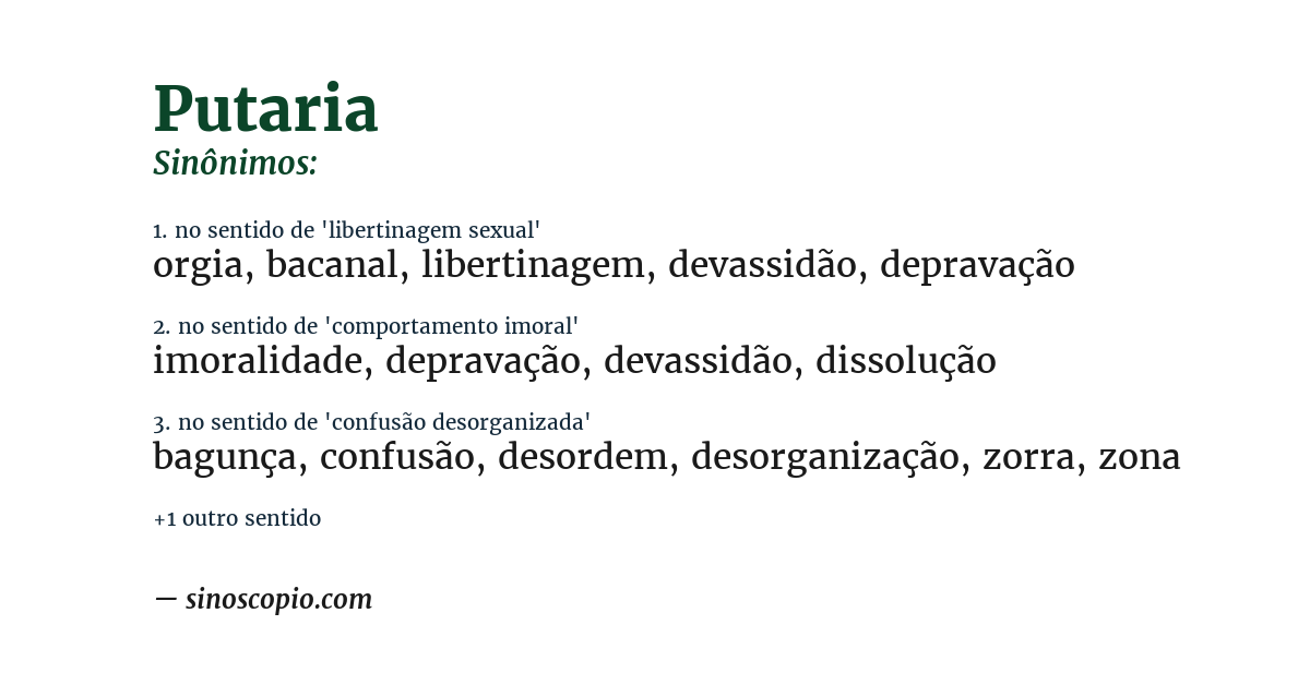Sinônimo de putaria