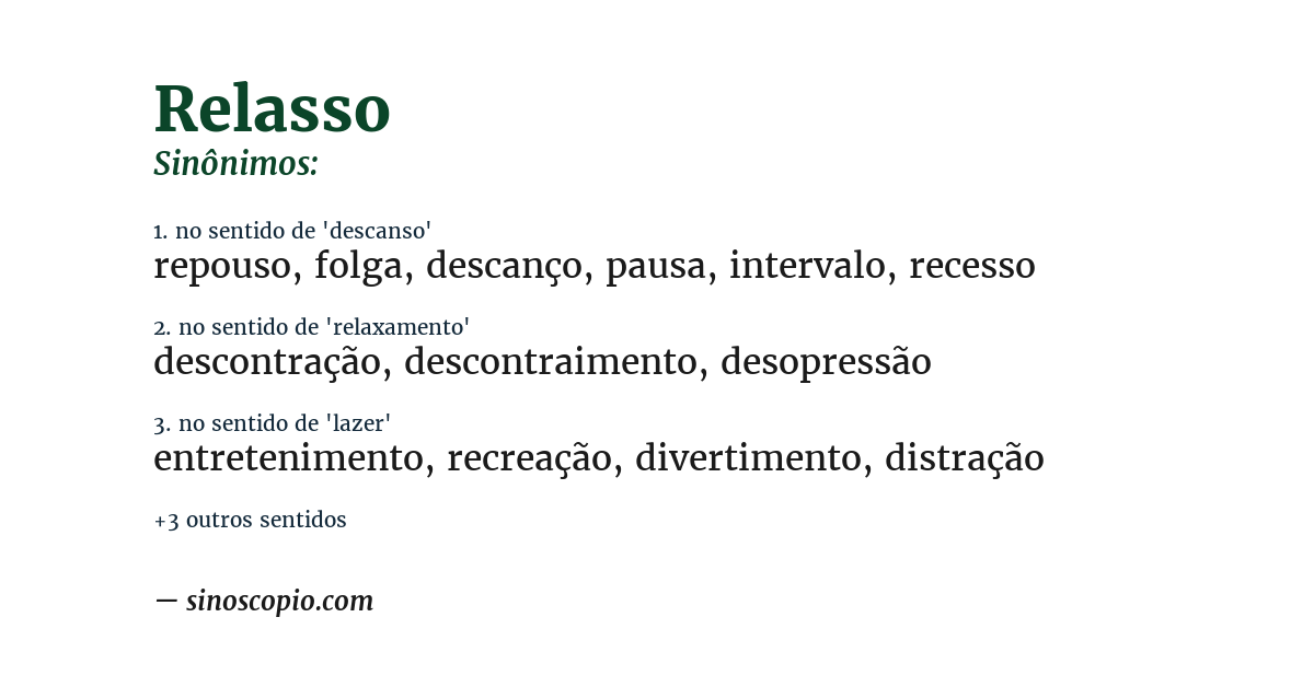 Sinônimo de relasso