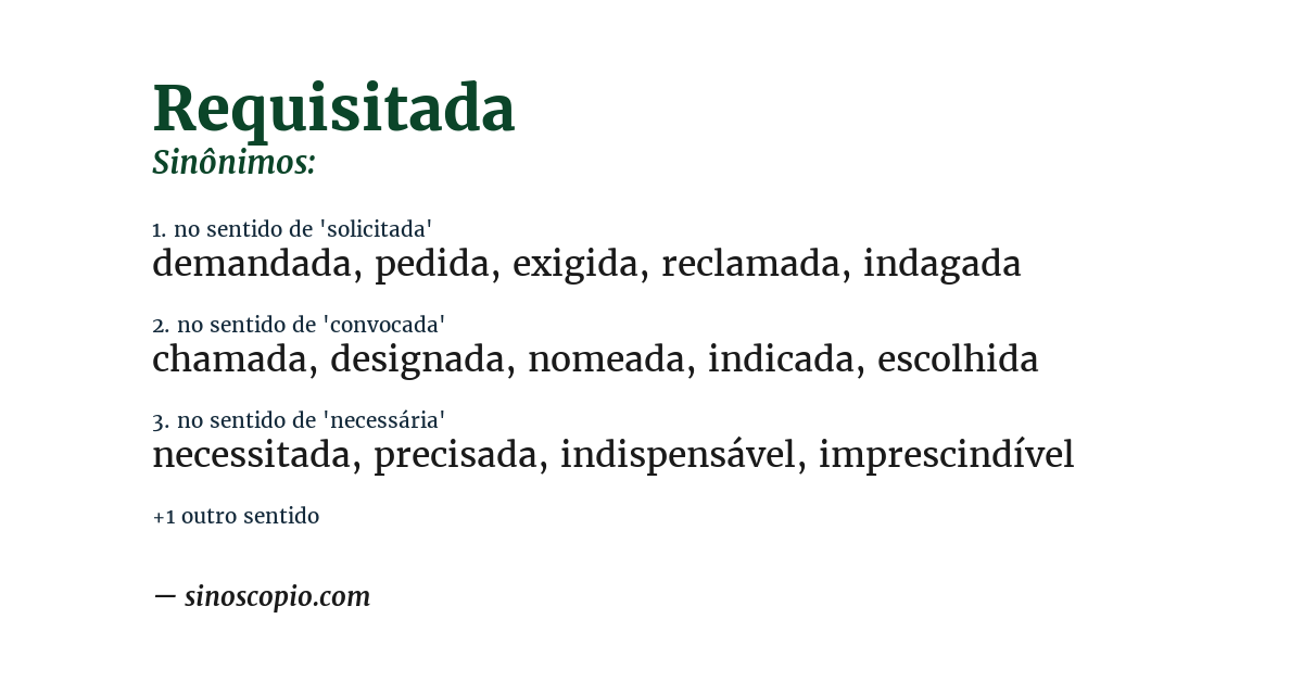 Sinônimo de requisitada