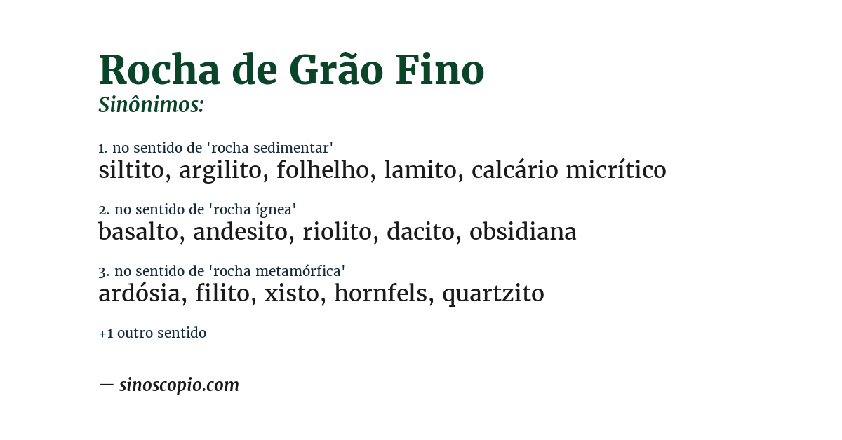 Sinônimo de rocha de grão fino