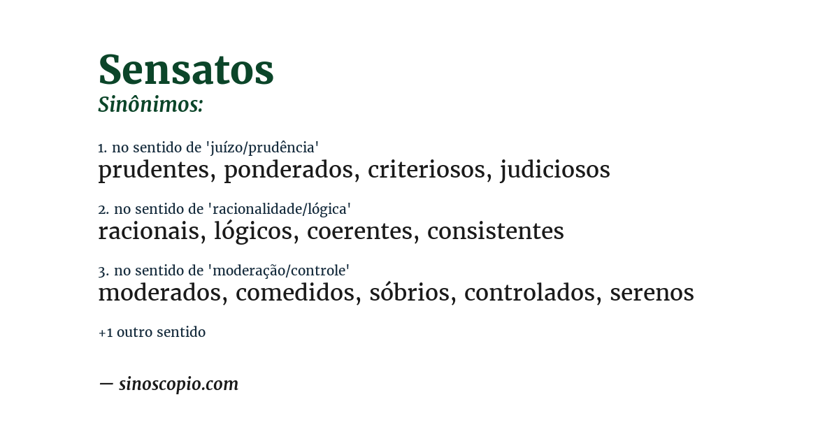Sinônimo de sensatos