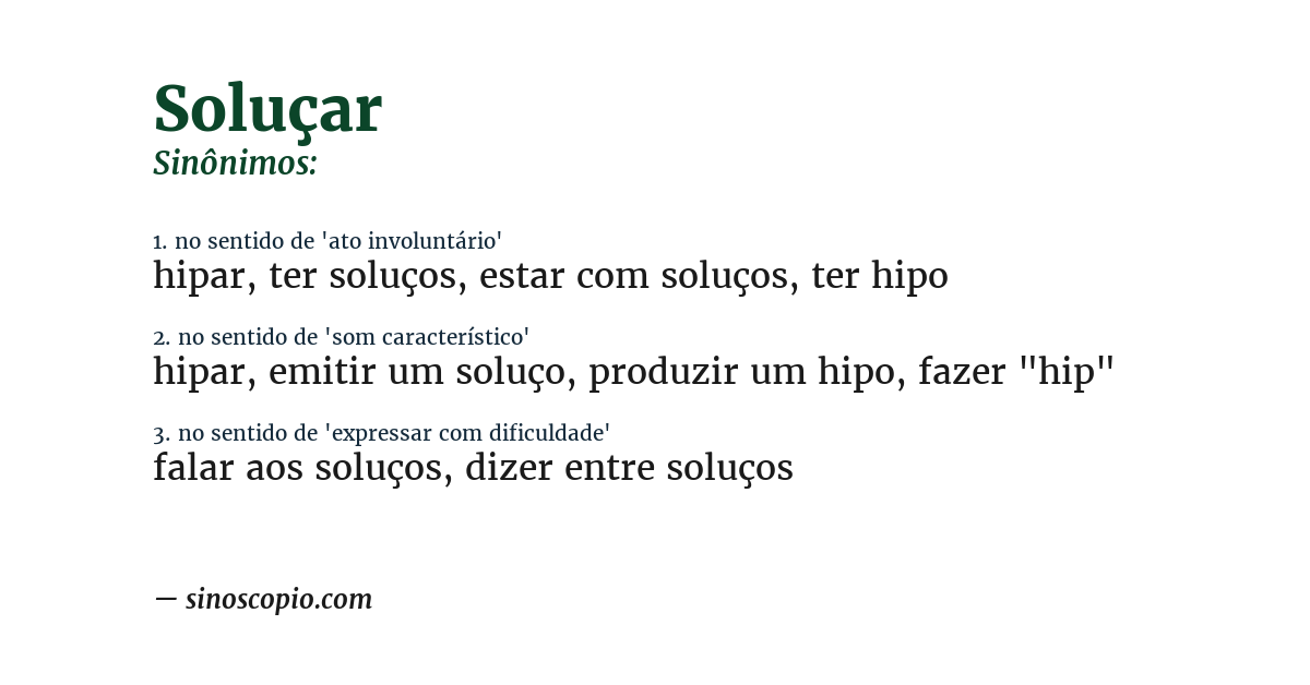 Sinônimo de soluçar