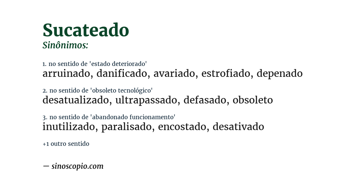 Sinônimo de sucateado