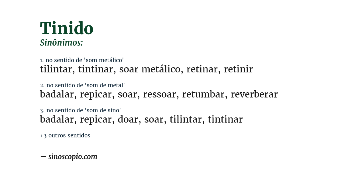 Sinônimo de tinido
